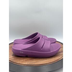 OOFOS OOahh Slip On Recovery Slides Sandals Purple Women's 10 Men's 8